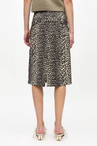 Gonna midi in cotone bio - Beige e nero - Ganni