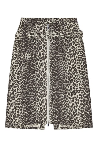 Gonna midi in cotone bio - Beige e nero - Ganni