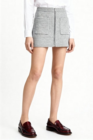 Minigonna in lana - Grigio chiaro - Ganni