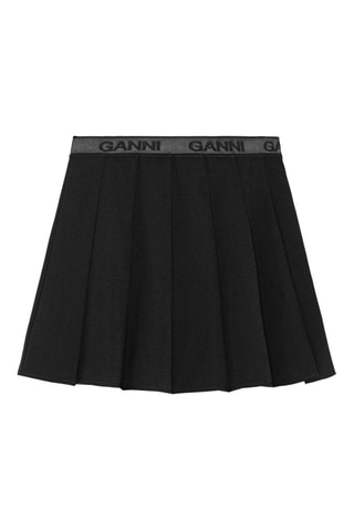 Gonna plissé a vita alta - Nero - Ganni