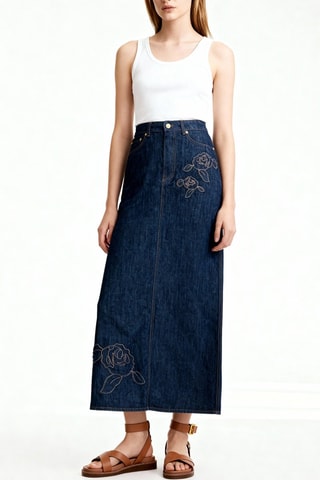 Gonna in jeans e cotone bio - Blu - Ganni