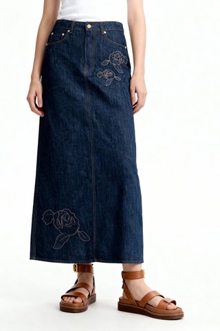 Gonna in jeans e cotone bio - Blu - Ganni