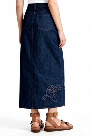 Gonna in jeans e cotone bio - Blu - Ganni