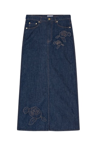 Gonna in jeans e cotone bio - Blu - Ganni