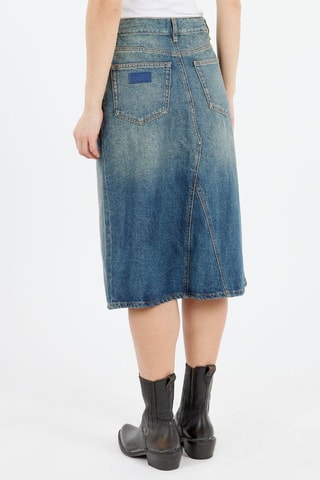 Gonna midi in jeans e cotone bio a vita alta - Blu - Ganni