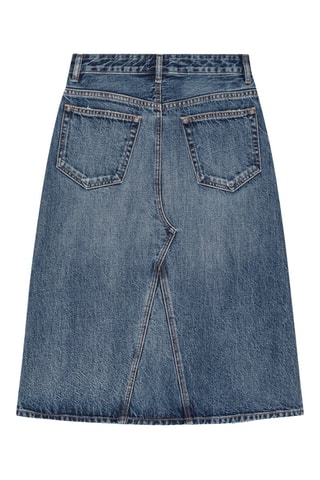 Gonna midi in jeans e cotone bio a vita alta - Blu - Ganni