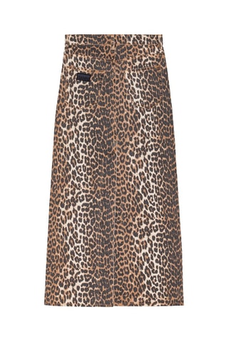 Gonna in jeans e cotone bio a vita alta - Beige e nero - Ganni