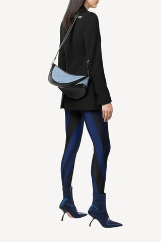 Borsa a spalla in pelle di vitello - Blu e nero - Mugler