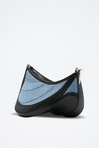 Borsa a spalla in pelle di vitello - Blu e nero - Mugler