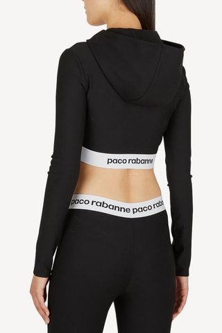Crop top con cappuccio - Nero - Rabanne