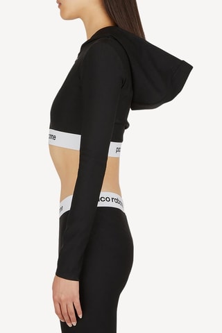 Crop top con cappuccio - Nero - Rabanne