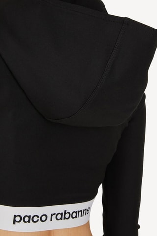 Crop top con cappuccio - Nero - Rabanne