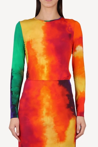 Crop top - Rosso e giallo - Rabanne