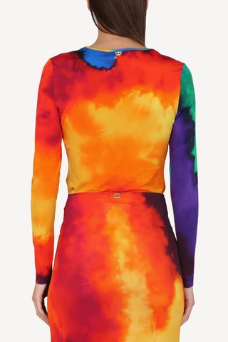 Crop top - Rosso e giallo - Rabanne