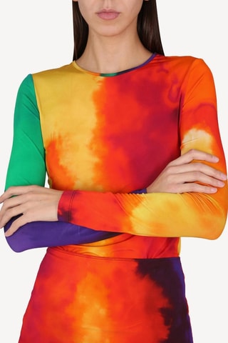 Crop top - Rosso e giallo - Rabanne