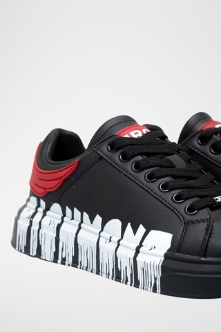 Sneakers de couro - Preto e vermelho