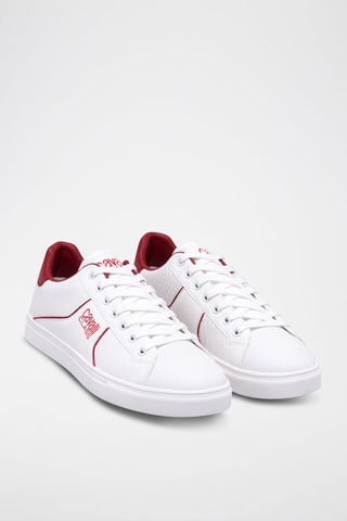 Zapatillas de piel - Rojo y blanco