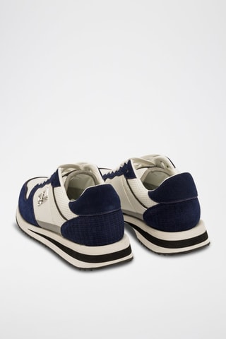 Zapatillas de nobuk - Azul marino y beige