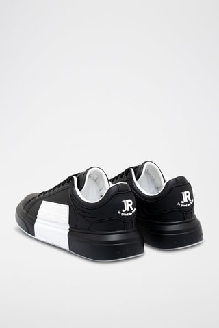 Zapatillas de piel - Negro y blanco