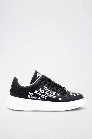 Sneakers de couro - Preto e branco