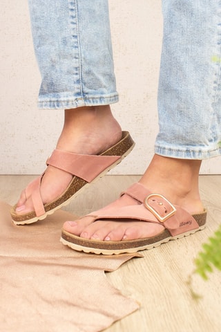 Sandálias de nobuck Rosa