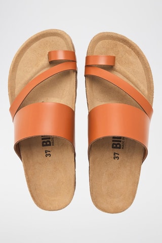 Sandálias em couro - Laranja
