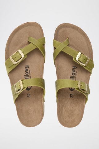 Sandálias com plataforma em couro - Verde