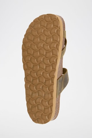 Sandálias com plataforma em couro - Caqui