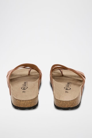 Sandálias em couro - Castanho