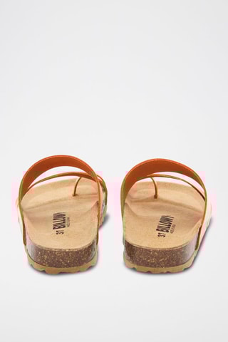 Sandálias em couro - Laranja