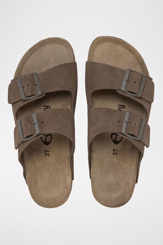 Mules em couro - Castanho