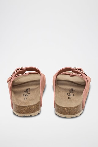 Mules em couro - Salmão