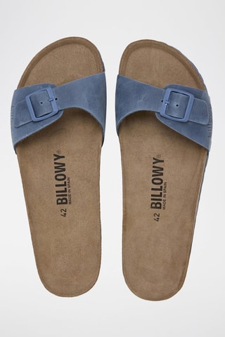 Mules em couro - Azul