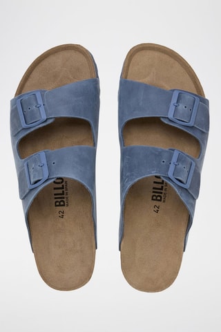 Mules em couro - Azul