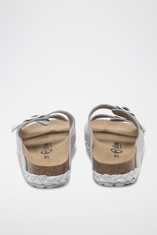 Mules com plataforma de nobuck - Cinzento