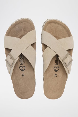 Mules com plataforma de nobuck - Caqui