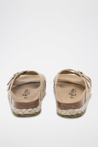 Mules com plataforma de nobuck - Caqui