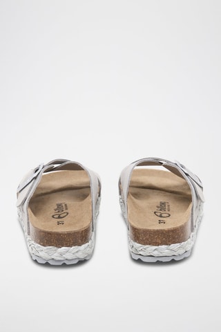 Mules com plataforma de nobuck - Cinzento