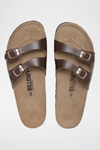 Mules em couro - Castanho