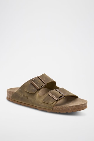 Mules em couro - Caqui