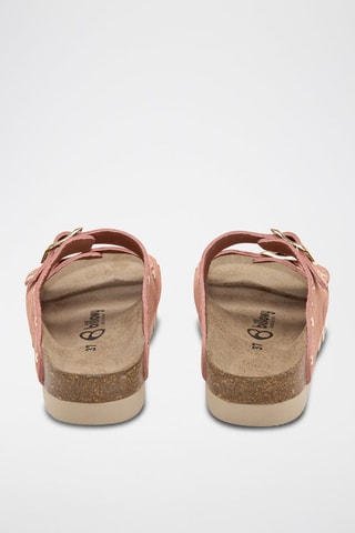 Mules com plataforma de nobuck - Salmão