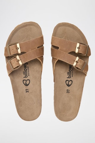 Mules em couro - Castanho