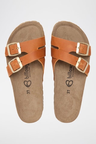 Mules em couro - Laranja