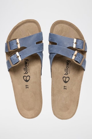 Mules em couro - Azul