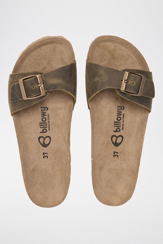 Mules en cuir - Kaki