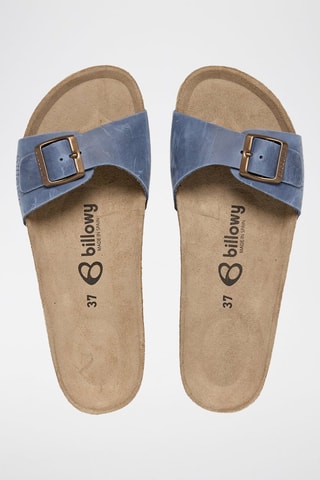 Mules en cuir - Bleu