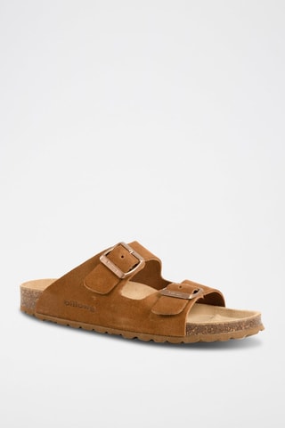 Mules de nobuck Camel