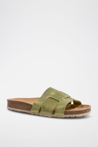 Mules en nubuck - Vert d’eau