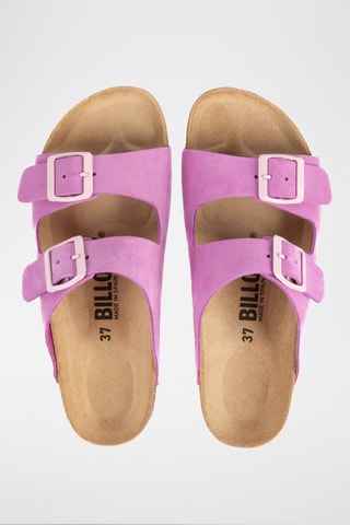 Mules em nobuck Malva-claro