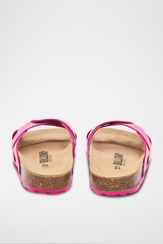 Mules en cuir - Fuchsia